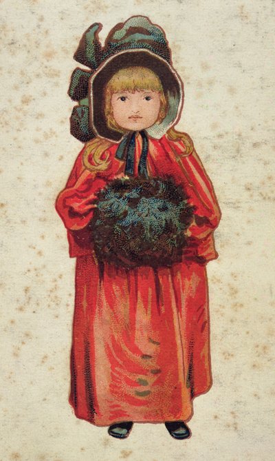 Fille avec un manchon, illustration de livre, fin 19ème ou début 20ème siècle - Unbekannt Unbekannt